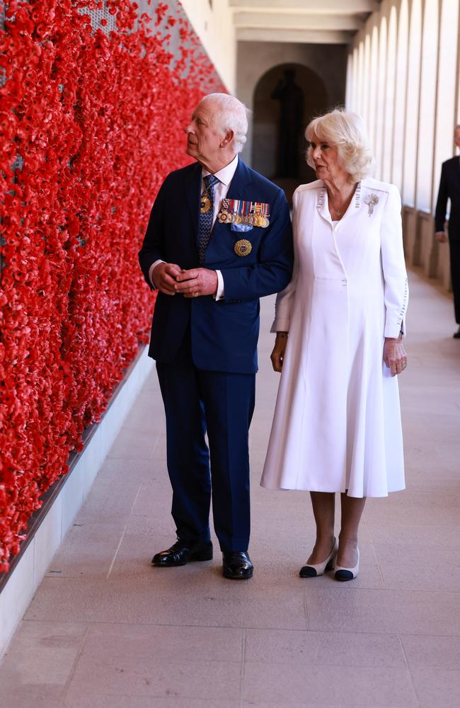 King Charles III and Queen Camilla visit the Australian War Memorial. Picture: Getty