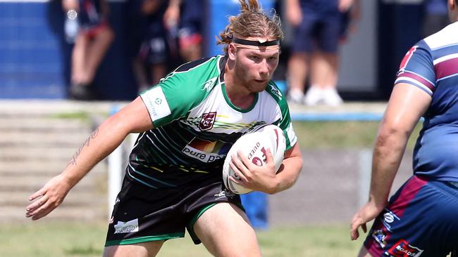 Jay Blazek was a powerful sign of resilience in a well beaten Helensvale outfit. Picture: Richard Gosling