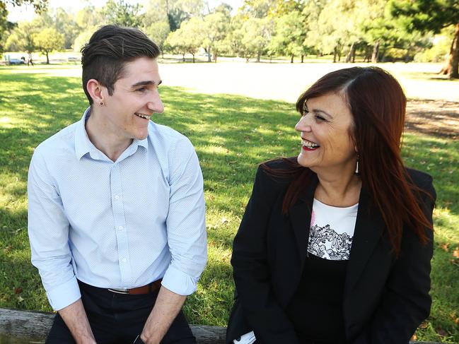 Joan Chapple and Brad Thorne, who both work for the NSW government. The story is about how as the workforce ages, there is going to be a growing need to get older and young workers working together - Gen Z and the Baby Boomers. The story is about how different they are and what they can learn from each other. Picture taken at Parramatta Park in Western Sydney