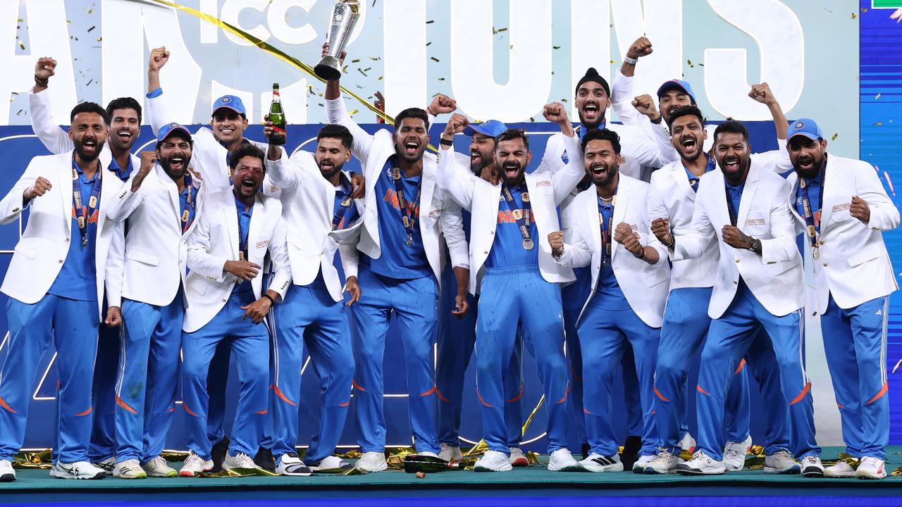 India celebrates winning the Champions Trophy. Photo by Francois Nel/Getty Images