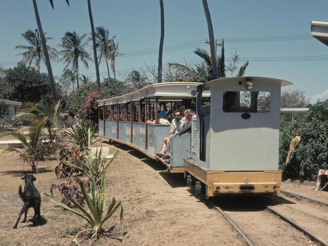 The train that used to ferry tourists around Brampton Island in the 1960s. Picture: Those Where the Days by Ron and Elizabeth Morrison