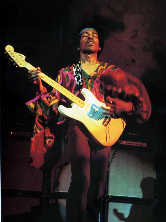 Jimi Hendrix at the Atlanta pop festival in 1970. Picture: archive