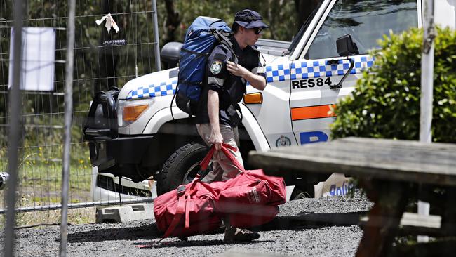 Emergency services return to base after finding the bodies of Sen-Const. Foster and the 24-year-old student. Picture: Adam Yip