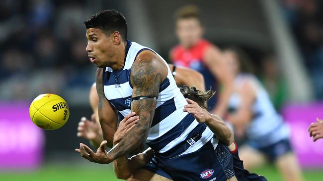 Tim Kelly played a big hand in the Cats’ win. Picture: Getty Images