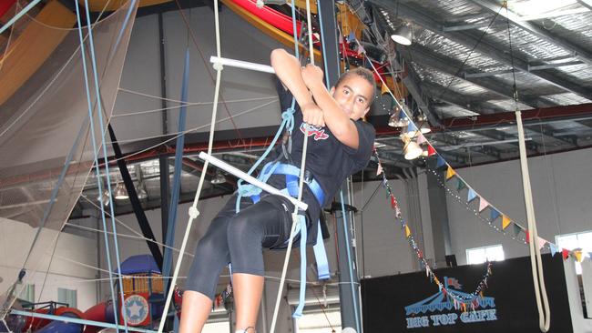 Jiah Blair of Byron Bay, tackling a ladder climb in years’ past at Circus Arts. Picture: The Northern Star