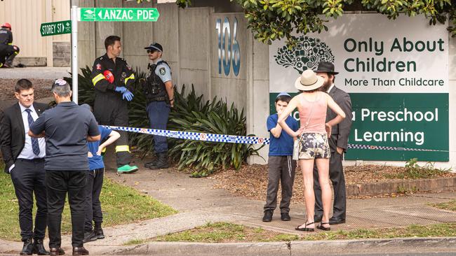 Local Jewish community members at the childcare centre. Picture: Julian Andrews