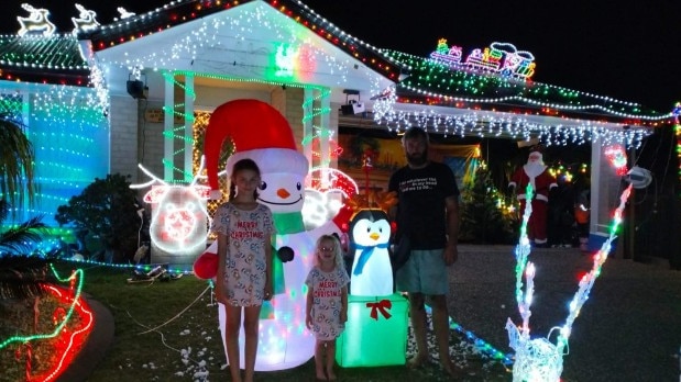 Kellianne and Neil Pigg said once the snow machine was running they couldn’t get their three-year-old to sleep. Picture: Supplied.