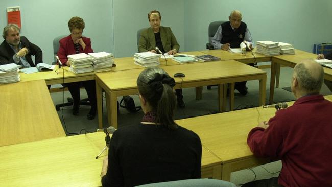 Parole Board of SA chairwoman lawyer Frances Nelson QC and members considering a case.