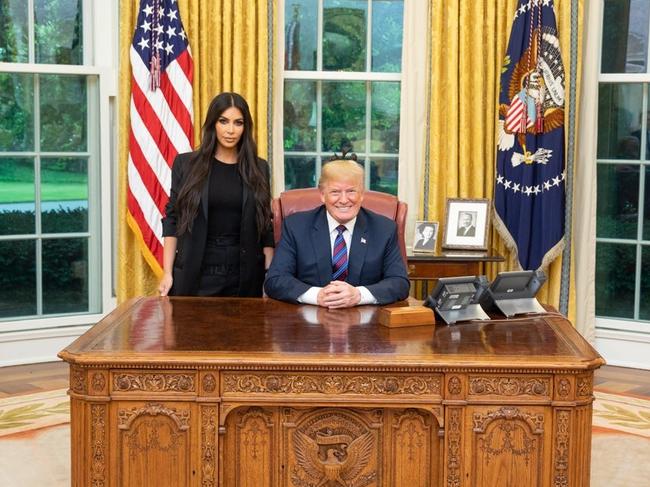 Kim Kardashian with US President Donald Trump in the White House, where she campaigned for prison reform.