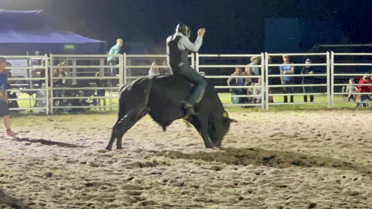 Action in the ring at the Sarina CRCA Rodeo. Photo: Janessa Ekert