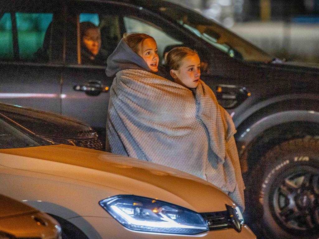 Young fans rugged up as Melbourne’s temperatures dropped. Picture: Jake Nowakowski