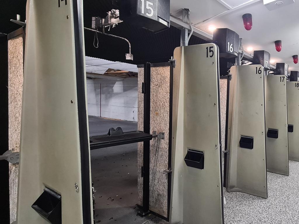 Some of the shooting bays at the Gold Coast Indoor Shooting Centre, a new public shooting gallery based inside the Southport Indoor Pistol Club. Picture: Supplied