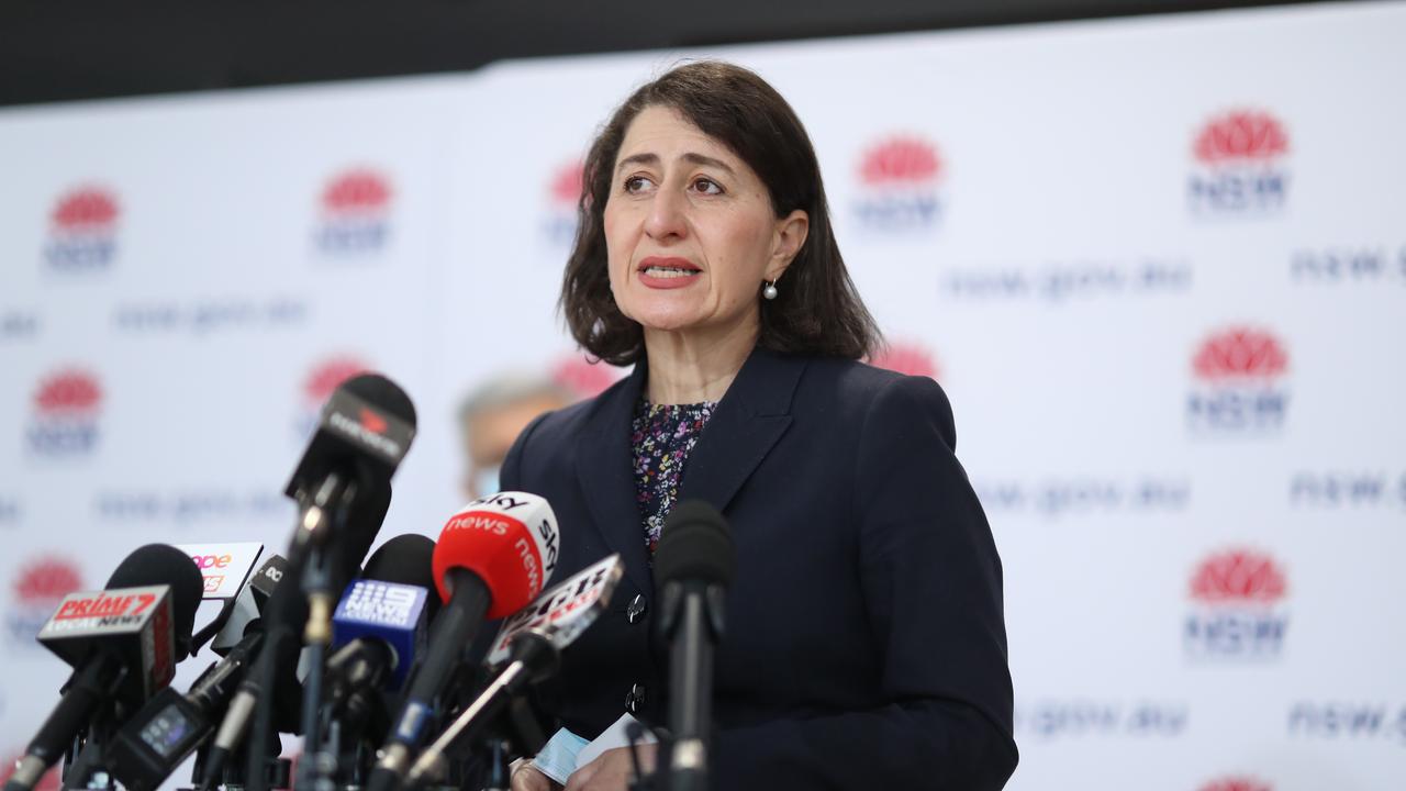 NSW Premier Gladys Berejiklian provides an update on COVID-19. Picture: NCA NewsWire / Christian Gilles
