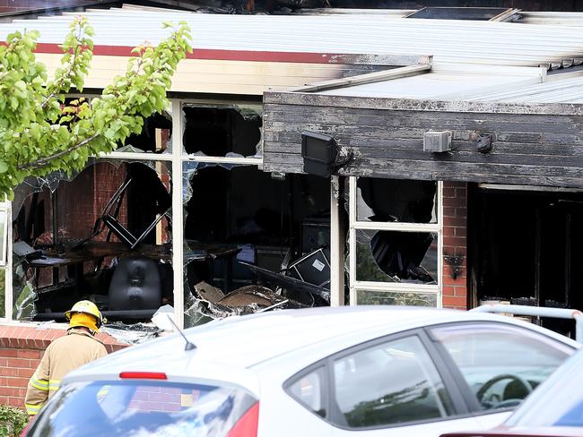 The aftermath of the fire at the Peacock Centre in North Hobart. Picture: SAM ROSEWARNE.