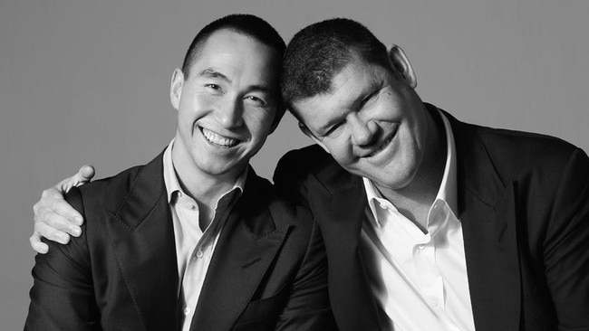 Lawrence Ho and James Packer. Picture: Supplied