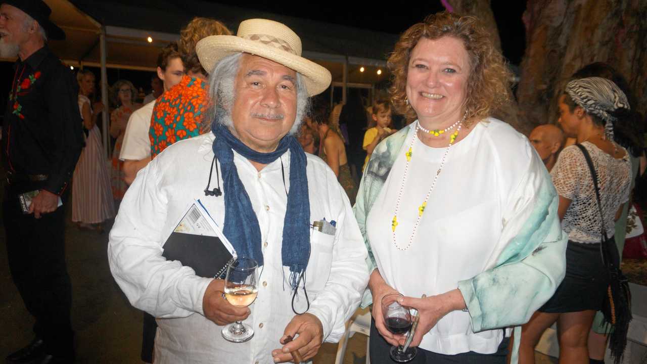 Four Women: (I Do Belong) curator Djon Mundine, with independent curator Virginia Rigney, of Gold Coast. Picture: Alina Rylko