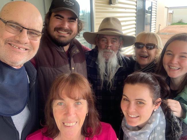 Jordi Little pictured with his family: (Back) Jordi's late godfather Tom, Jordi, dad Paul, mum Robyn, sister Meg and (front) Tom's wife Julie-Anne and fiancee Nicole. Picture: Supplied