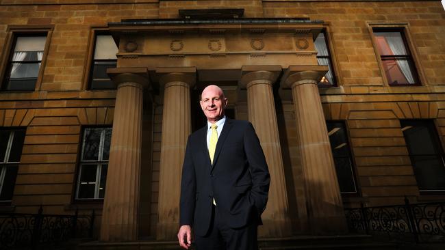 Treasurer Peter Gutwein outside the Treasury at Hobart. PICTURE CHRIS KIDD