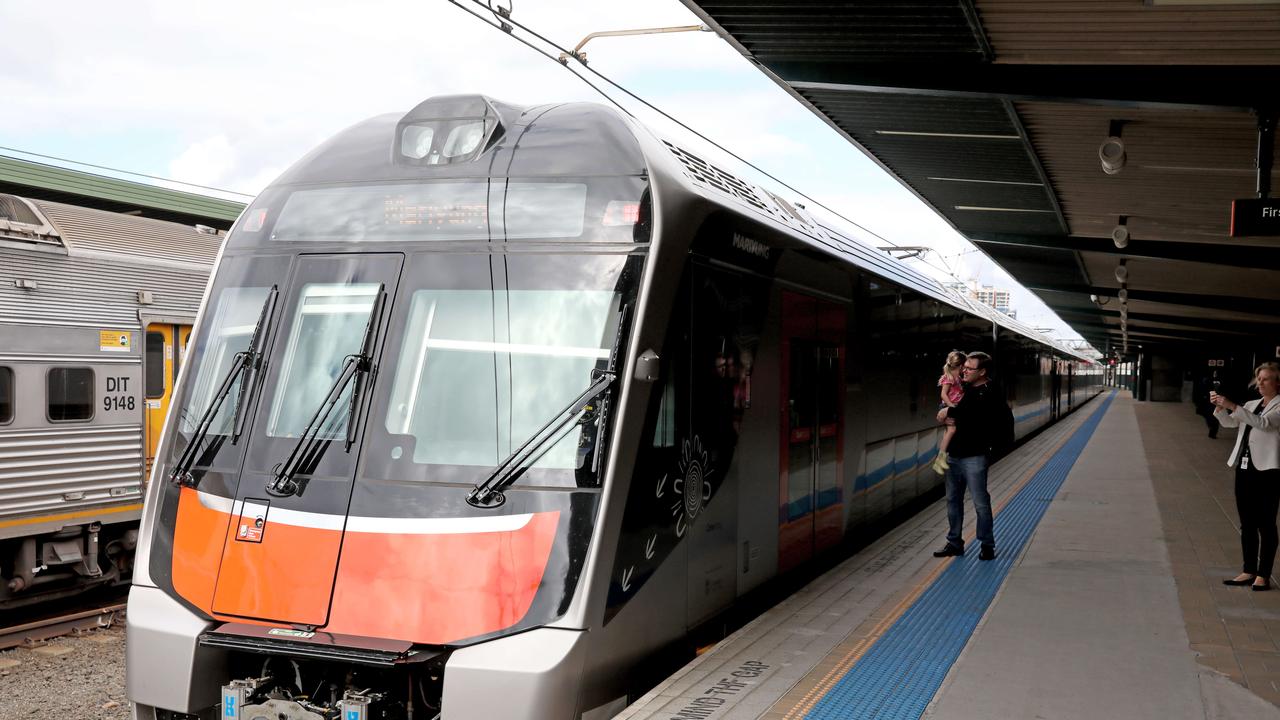 The new Mariyung train that is part of the new intercity fleet train. Picture: NCA NewsWire / Damian Shaw