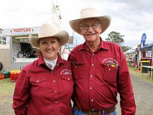 KYOGLE SHOW: Kyole Show president Les O'Reilly with chief ring steward Linda Armstrong ahead of judging at the Kyogle Show. Picture: Alison Paterson