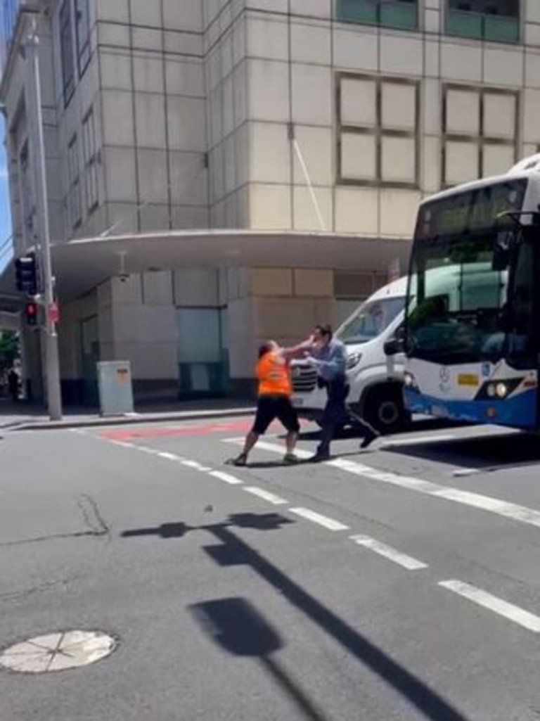 The bus driver was taken to hospital. Picture: Nine News