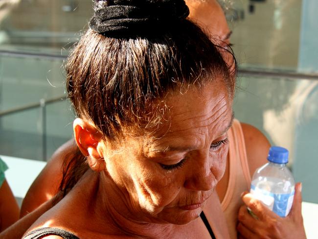 Ricky Slater-Dickson's mother Beryl Dickson in tears outside Newcastle Court. Picture: Neil Keene