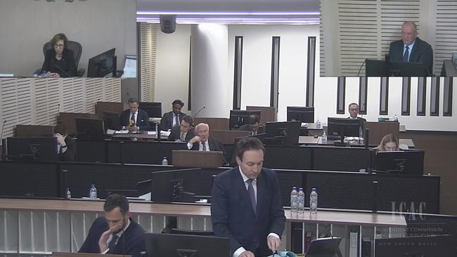 Daryl Maguire in the witness chair at ICAC on Friday.