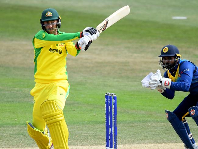 Glenn Maxwell in action for Australia in their warm-up match against Sri Lanka. Picture: Getty Images