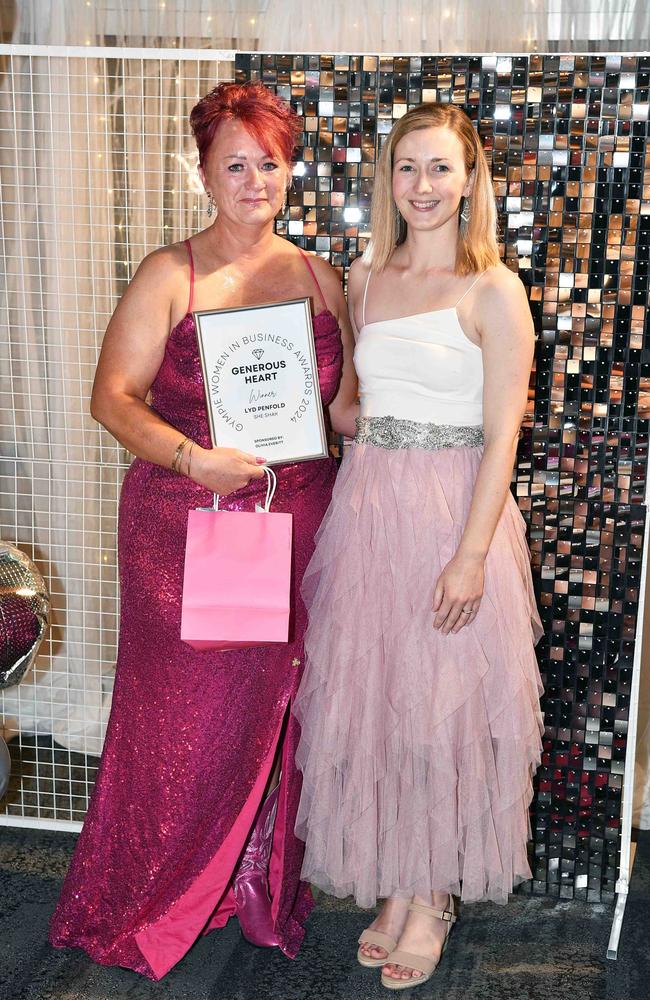 Lyd Penfold and Olivia Everitt at Gympie Women Business Awards. Picture: Patrick Woods.