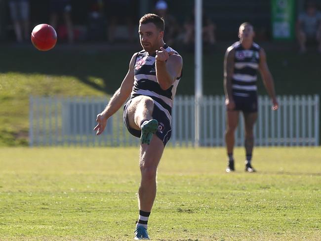 Pictured: Crocs captain Ben Mcphee. Port Douglas Crocs v North Cairns Tigers at Port Douglas Sporting Complex. Round 9 AFL Cairns 2024. Photo: Gyan-Reece Rocha