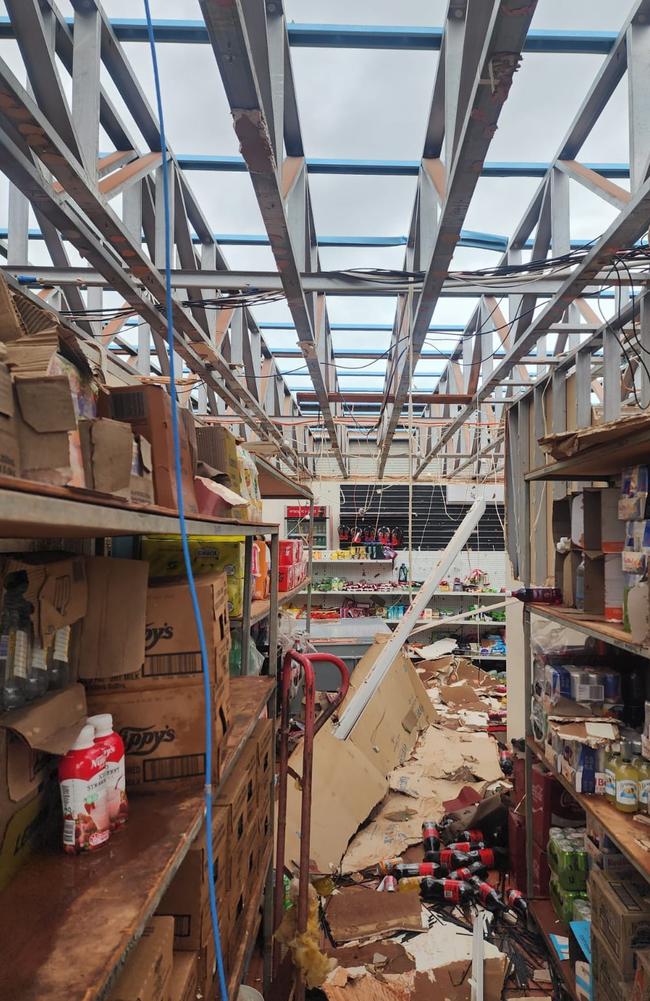 Damage caused to the Pardoo Roadhouse in WA after it was smashed by category five Tropical Cyclone Ilsa. Picture: Facebook