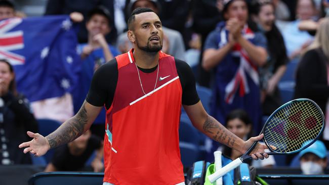 Nick Kyrgios loves the crowd at John Cain Arena, but says he is now comfortable enough to play wherever Australian Open organisers choose. Picture: Michael Klein.