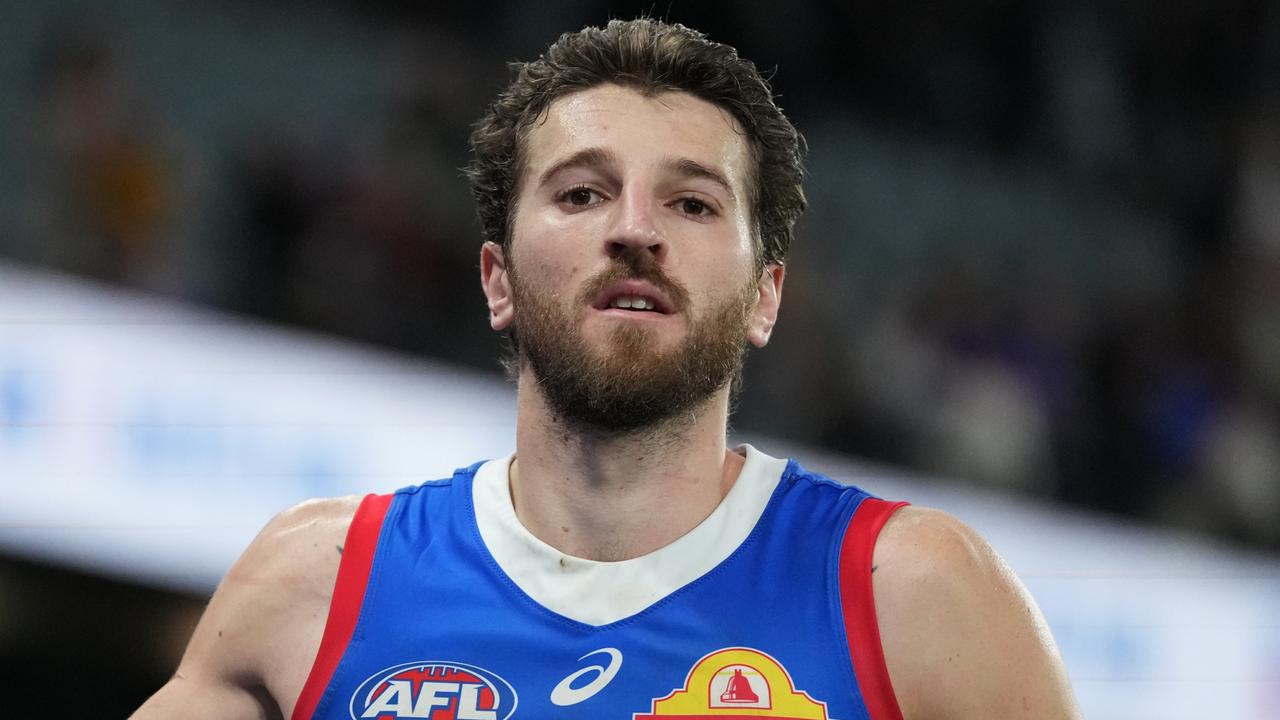 Western Bulldogs star Marcus Bontempelli had back spasms at Wednesday’s Whitten Oval training session. Picture: Daniel Pockett / Getty Images