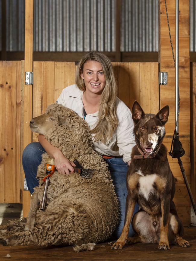 Chloe with Rip the Kelpie. Picture: Zoe Phillips