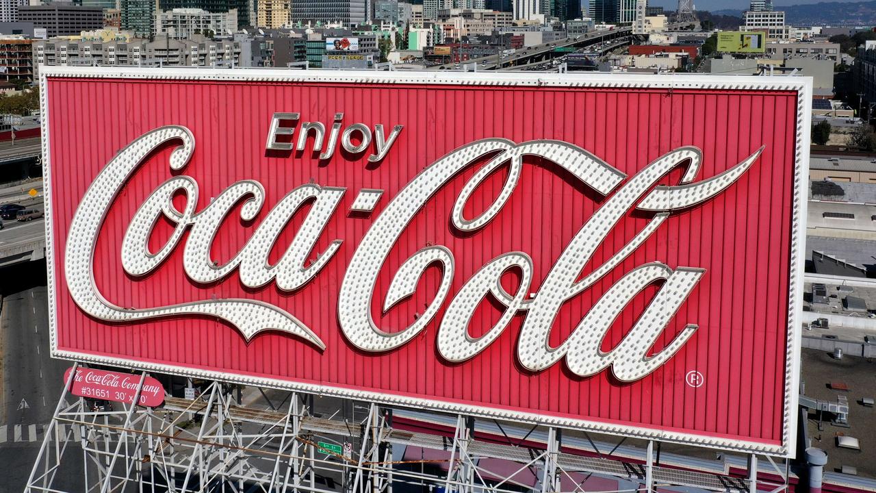 SAN FRANCISCO, CALIFORNIA - OCTOBER 26: An aerial drone view of a Coca-Cola billboard in the South of Market Area on October 26, 2020 in San Francisco, California. A Coca-Cola billboard that has been park of San Francisco's South of Market landscape since 1937 is slated to be taken down by the Coca-Cola company. The removal will cost an estimated $100,000.   Justin Sullivan/Getty Images/AFP == FOR NEWSPAPERS, INTERNET, TELCOS & TELEVISION USE ONLY ==