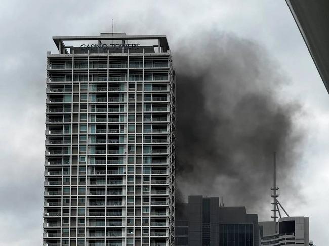 Thick black smoke spotted in Brisbane's CBD on Wednesday morning.