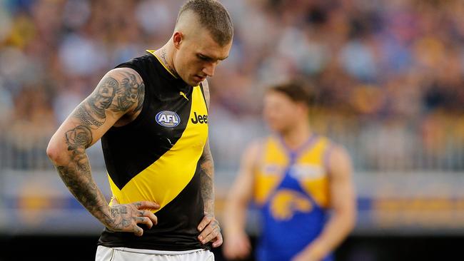 Dustin Martin after Richmond’s loss to West Coast.