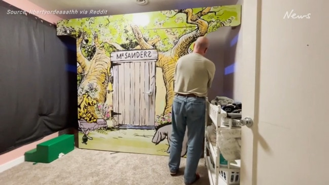 Man builds incredible Winnie the Pooh bedroom for grandson with autism