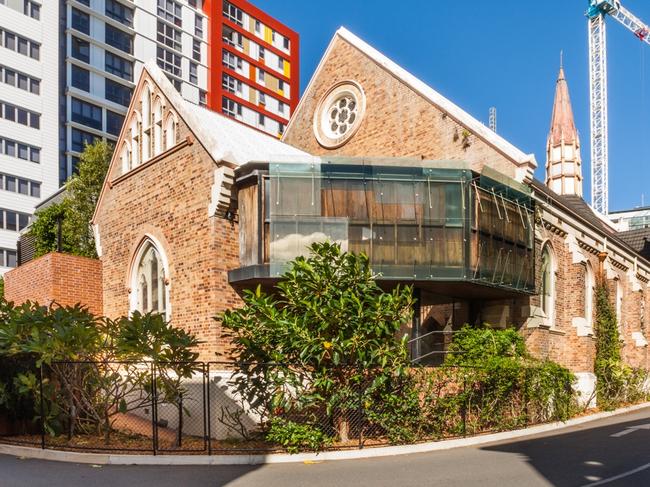 Inside the former Methodist Church at Brookes St in Fortitude Valley which is on the market.