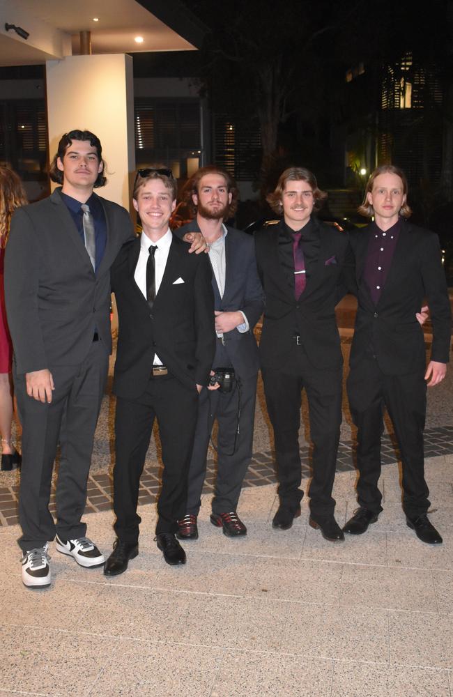 Oliver, Ty, Luke, Zane and Korraki enjoyed their night at the 2022 Noosa District State High School Formal. Picture: Eddie Franklin