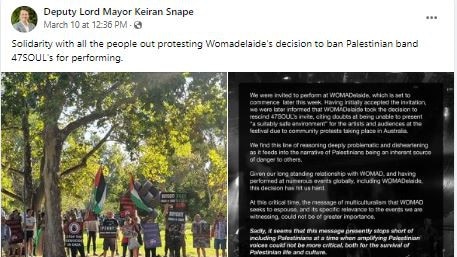 Deputy Lord Mayor , City of Adelaide , Keiran Snape . Social Media posts . Picture: Facebook