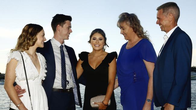 Centre: Year 12 student Lauren Jeffry with her guests L to R: Georgia Thomas, her brother Michael Jeffrey, Mum Sharon Jeffrey and dad Gary Jeffrey. Picture: John Appleyard