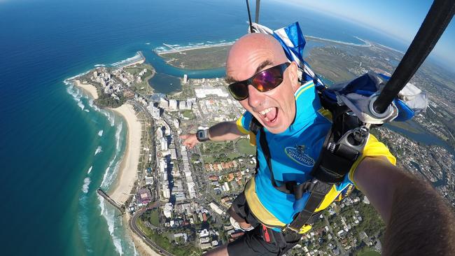 ‘Some people believe in God ... I believe in my reserve parachute’: Archie Jamieson, owner of Gold Coast Skydive. Photo: Gold Coast Skydive