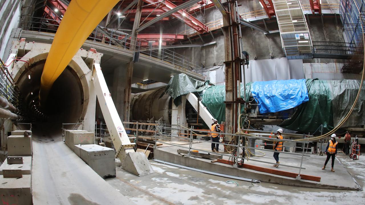 The entrance to one of the Metro project’s tunnels. Picture: Alex Coppel