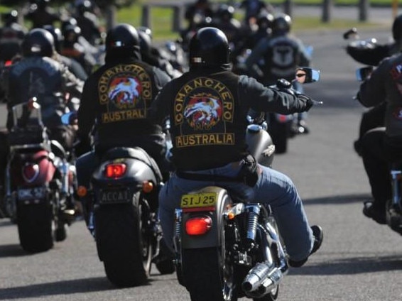 Members of 14 NSW outlaw motorcycle gangs gather at Moore Park as part of the United Motorcycle Council for a Legalise Freedom ride, Sydney, Saturday, June 13, 2009. The clubs represented were Hells Angels, Bandidos, Rebels, Comanchero, Nomads, Finks, Black Uhlans, Vietnam Veterans, Phoenix, Grave Diggers, Outcasts, Life and Death, Gods Squad and Bikers for Christ. (AAP Image/Dean Lewins) NO ARCHIVING