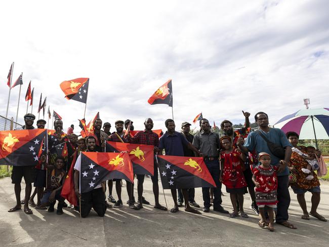 Papua New Guinean locals celebrate the 49th Independence Day at King Charles Oval at Wewak, Papua New Guinea. PHOTO: LCPL Riley Blennerhassett