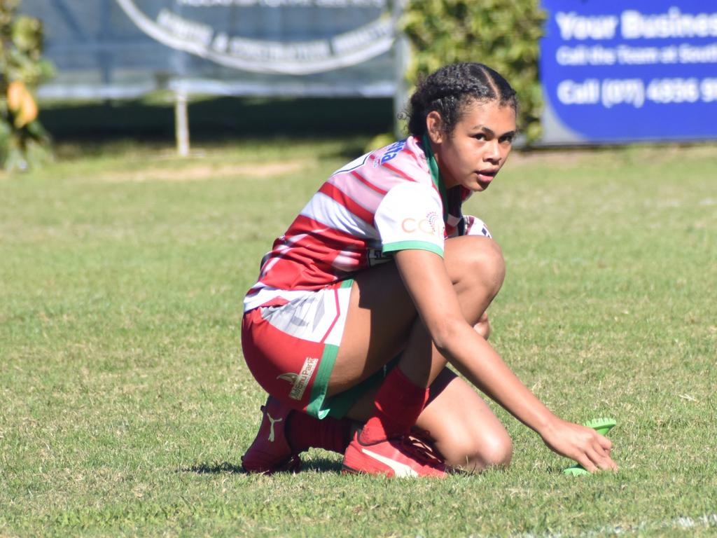 Rocky Junior League grand finals, under-14 girls, Emu Park versus Rockhampton Tigers, Rugby Park, on June 8, 2024.
