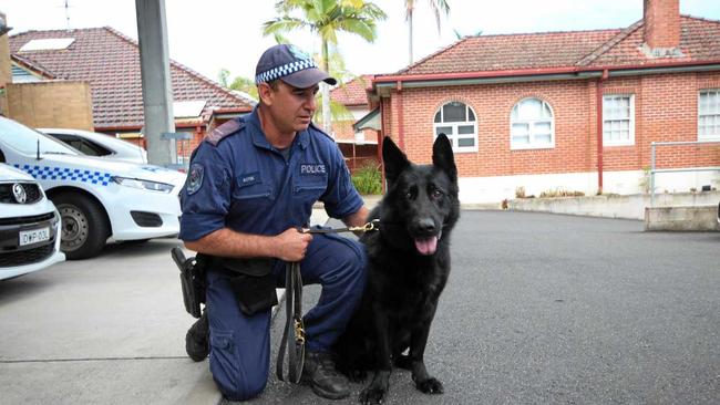 Richmond Police District's retiring police dog Ken with handler, senior constable David Kotek. Picture: Liana Turner