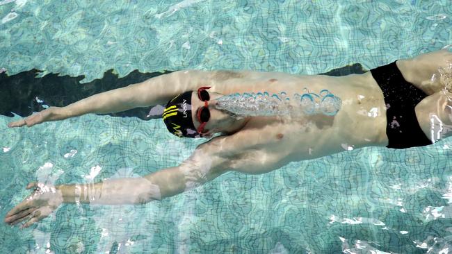 Erwan LePechoux training at UNSW pool. Picture: Chris Pavlich.