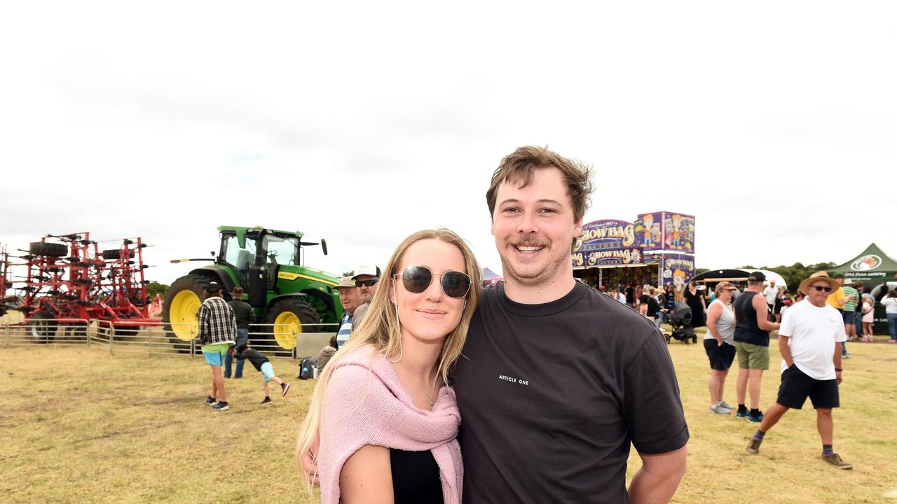 Nikki Potter and Darcy Lambert at the Bellarine Agriculture Show. Picture: David Smith